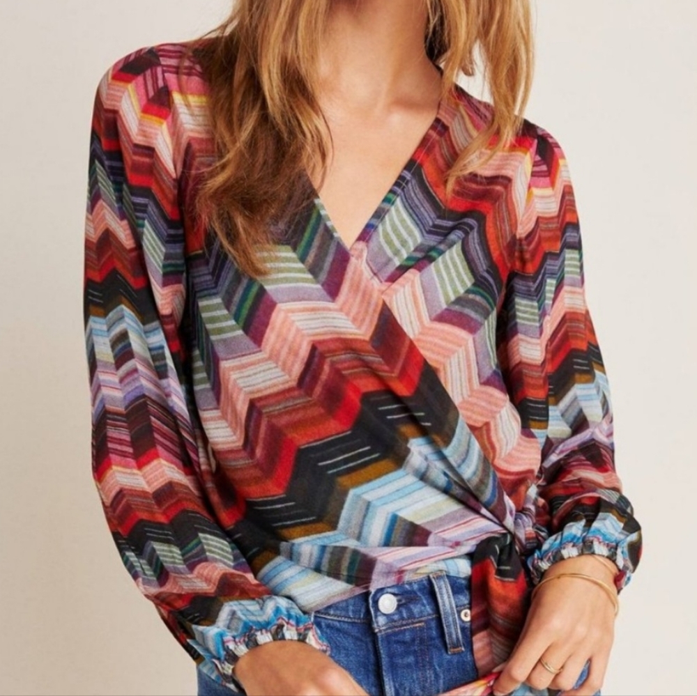Anthropologie Conditions Apply Wrap Cool Top! NWT. Size XL